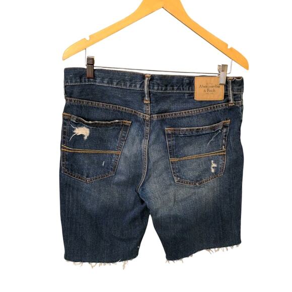 Abercrombie & Fitch Cut Off Jorts Size 33 Denim Jean Shorts Frayed Hem Mens S - Picture 4 of 13